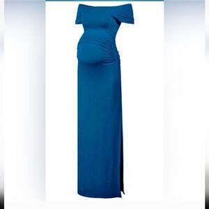 Black cherry maternity off shoulder maxi dress